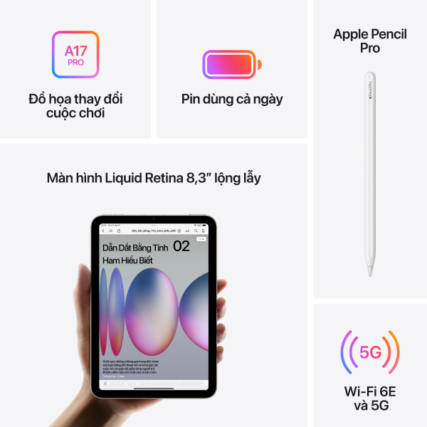 IPAD MINI 7 2024 WIFI MỚI CHÍNH HÃNG QUỐC TẾ