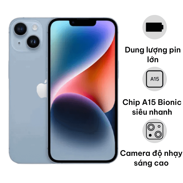 IPHONE 14 128GB CŨ 95%, CÒN MỚI 99% A+ ĐỦ MÀU BẢN QUỐC TẾ