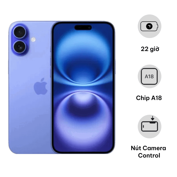 IPHONE 16 128GB MỚI 100% VN/A BẢO HÀNH 12 THÁNG CHÍNH HÃNG VN